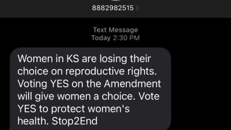 Some Kansas voters are concerned after receiving this text message about the constitutional...