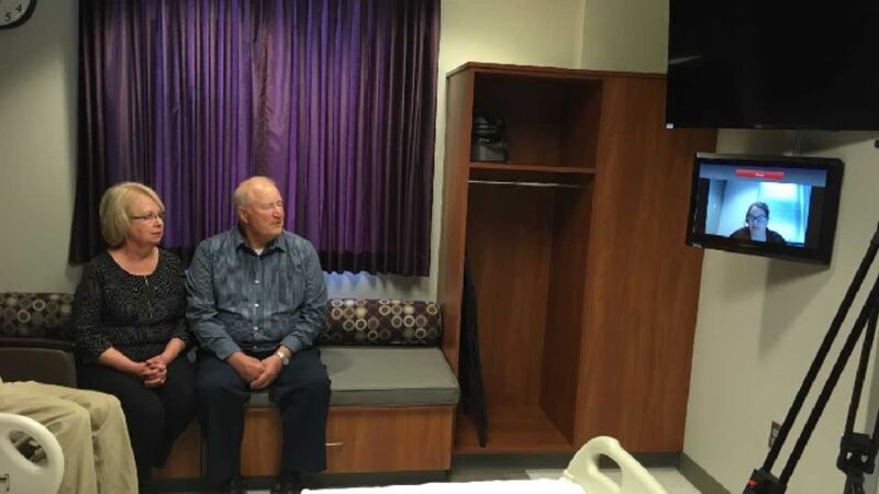 Diane and David Appelhanz listen to their virtual nurse during a visit to Stormont Vail in...