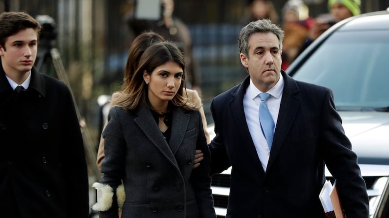 ADDS DAUGHTER AND SON'S NAMES - Michael Cohen, right, President Donald Trump's former lawyer,...