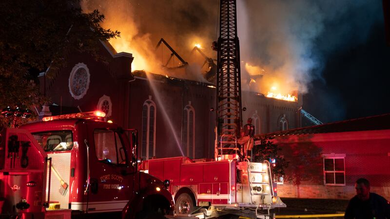 An overnight fire destroyed a 150-year-old Catholic church in Fort Scott, KS.