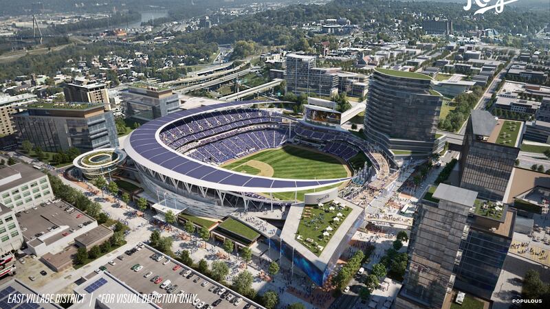 The Royals released images of what a ballpark and entertainment district would look like in...