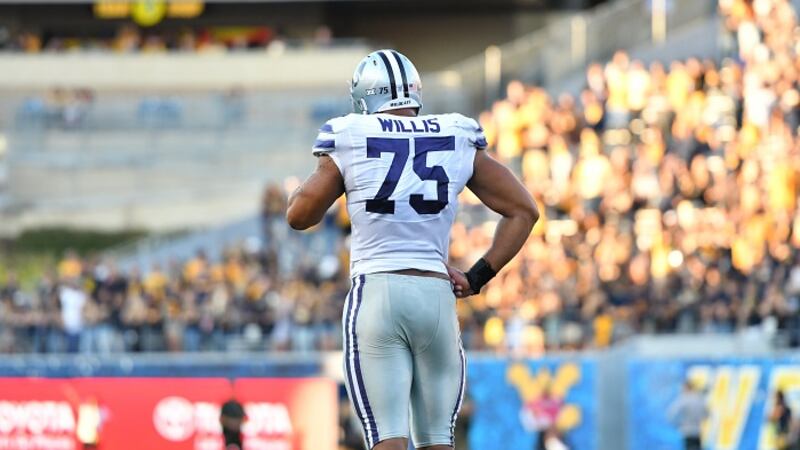 October 1, 2016: Kansas State Wildcats defensive end Jordan Willis (75) during a NCAA...