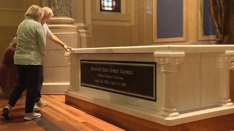 Father Kapaun's tomb at the Cathedral of the Immaculate Conception (Wichita, Kan.)